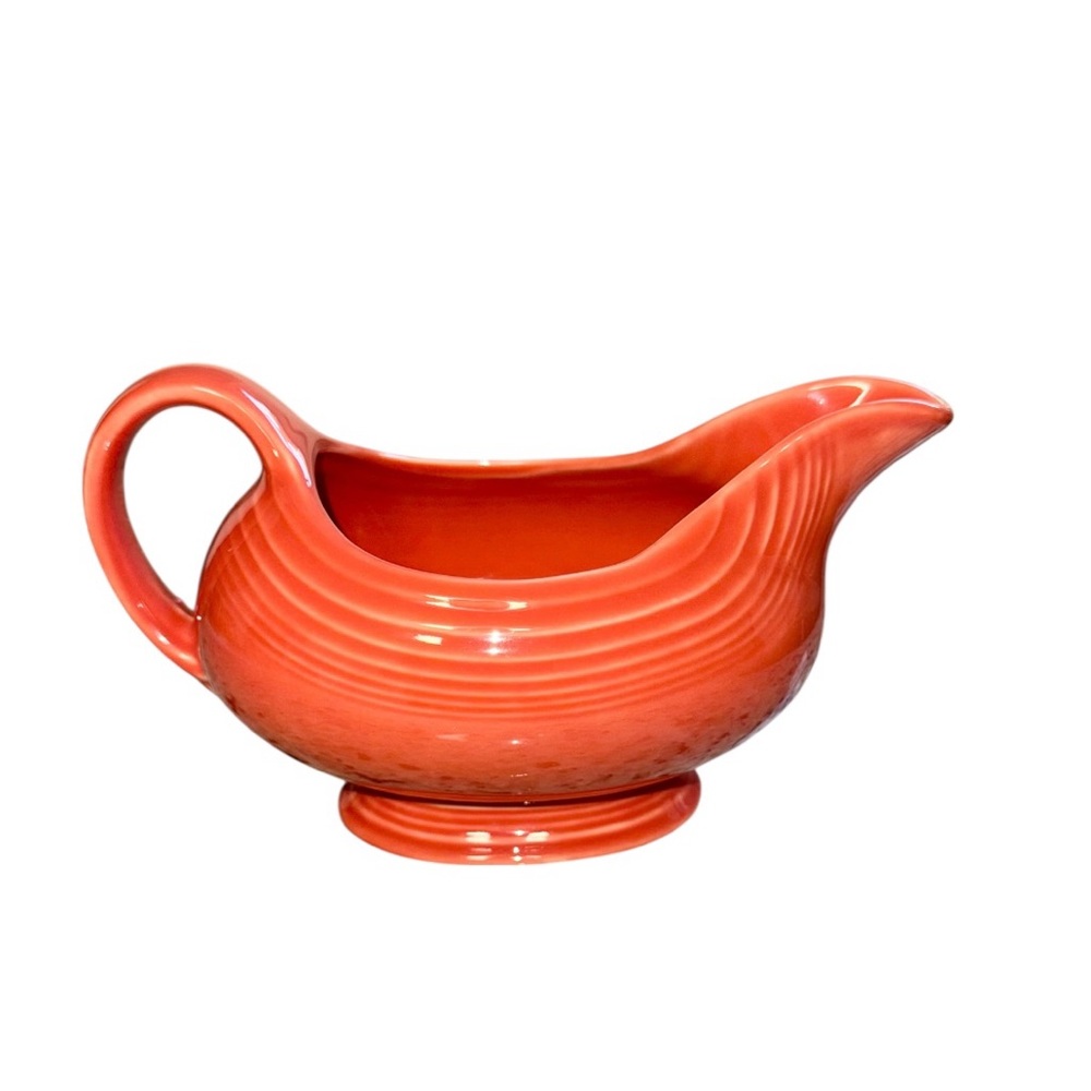 Fiesta Fiestaware Gravy Boat Sauce Gravyboat Salmon Small “f” mark.    EUC!